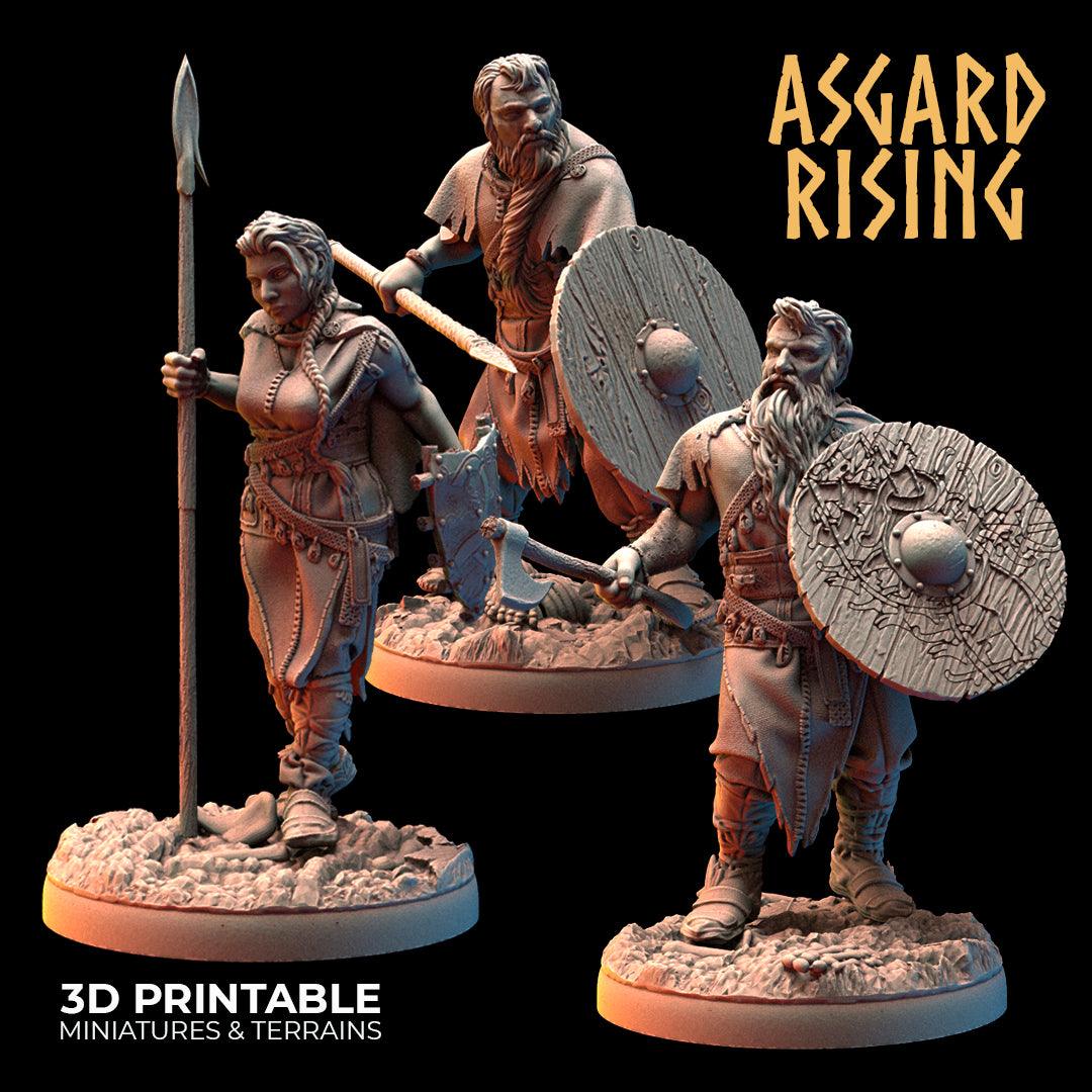 3D Printed Asgard Rising Viking Rune Guardians of the Raven Clan - 28 32mm Wargaming DnD