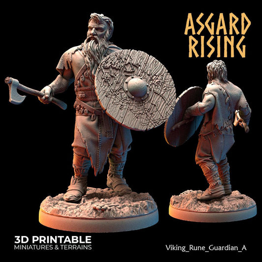 3D Printed Asgard Rising Viking Rune Guardians of the Raven Clan - 28 32mm Wargaming DnD