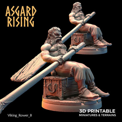 3D Printed Asgard Rising Viking Sailors Rowers 28 32 mm Wargaming DnD