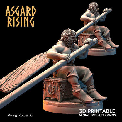 3D Printed Asgard Rising Viking Sailors Rowers 28 32 mm Wargaming DnD