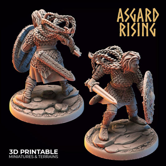 3D Printed Asgard Rising Viking Shieldmaidens Set 1 Viking Shieldmaidens Sets 28 32 mm Wargaming DnD