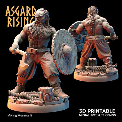 3D Printed Asgard Rising Viking Warriors Set 1 28 32 mm Wargaming DnD