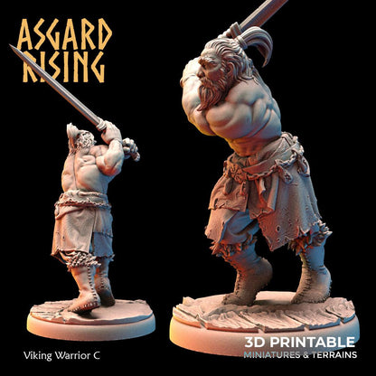 3D Printed Asgard Rising Viking Warriors Set 1 28 32 mm Wargaming DnD