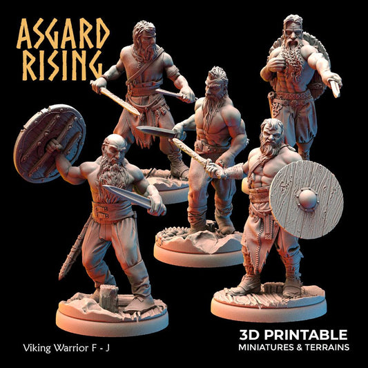 3D Printed Asgard Rising Viking Warriors Set 2 28 32 mm Wargaming DnD
