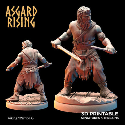 3D Printed Asgard Rising Viking Warriors Set 2 28 32 mm Wargaming DnD