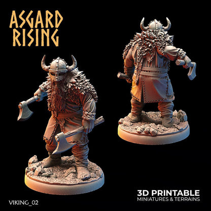 3D Printed Asgard Rising Vikings of the White Bear Clan Warriors 28mm - 32mm