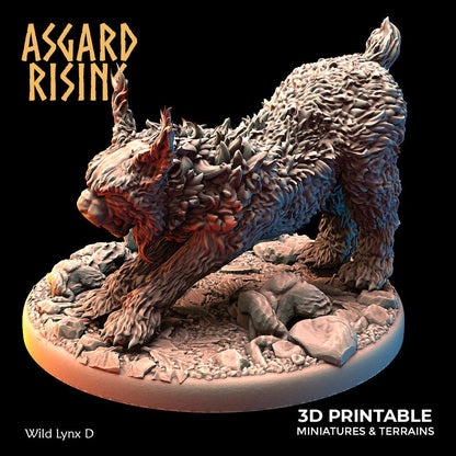 3D Printed Asgard Rising Wild Lynxes 28 32 mm Wargaming DnD