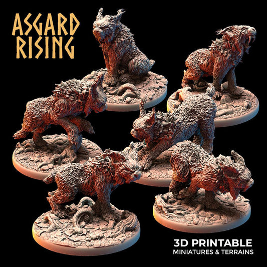 3D Printed Asgard Rising Wild Lynxes 28 32 mm Wargaming DnD
