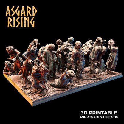 3D Printed Asgard Rising Zombies Undead Set 28mm - 32mm