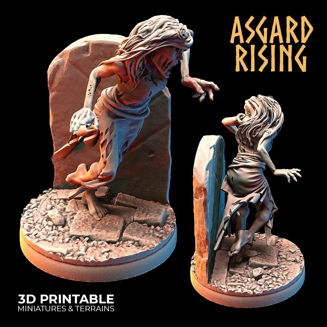 3D Printed Asgard Rising Zombies Undead Set 28mm - 32mm