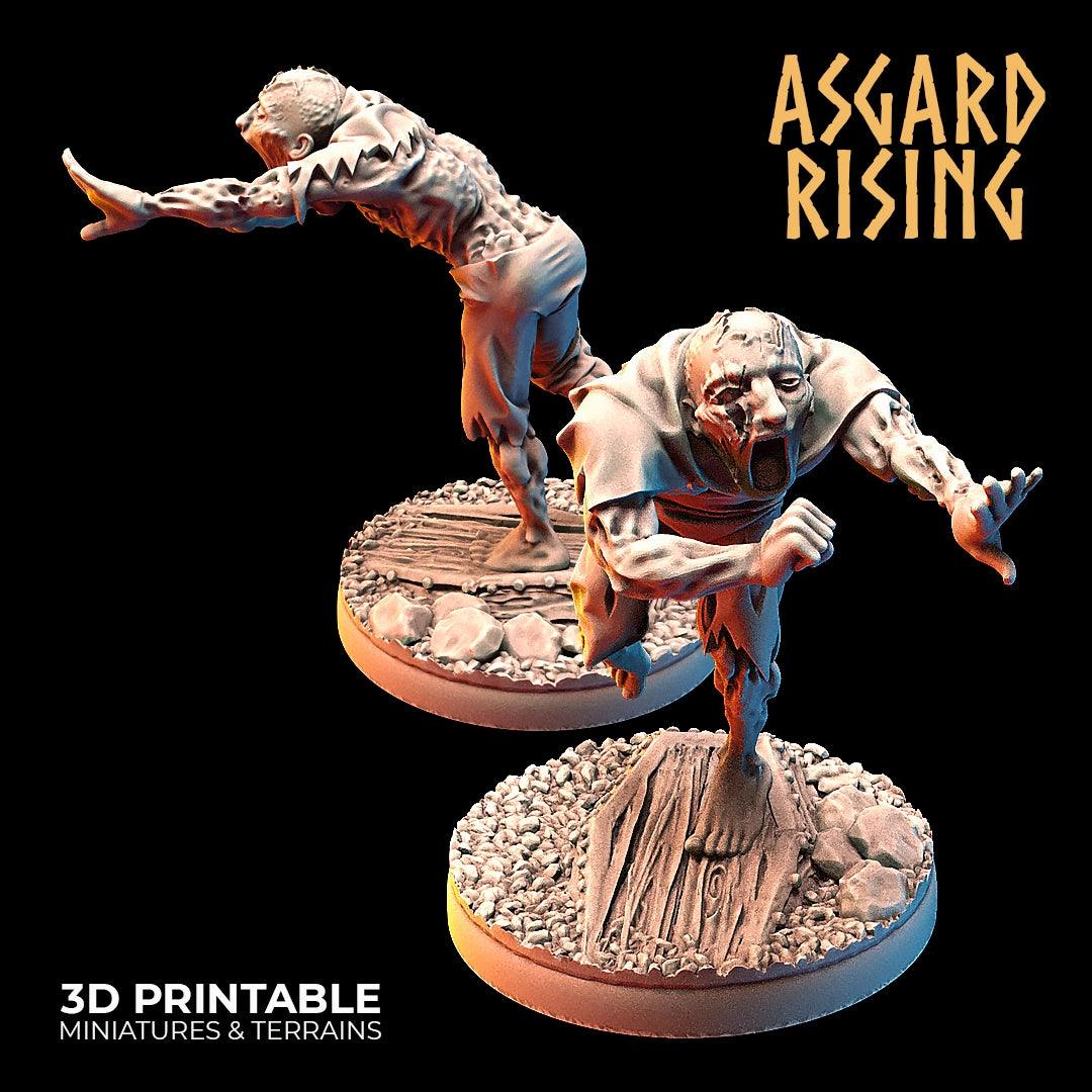 3D Printed Asgard Rising Zombies Undead Set 28mm - 32mm