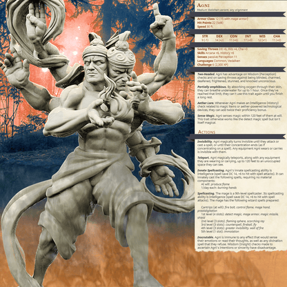 3D Printed Bestiary Vol. 4 Nafarrate - Agni Vedalken 32mm Ragnarok D&D