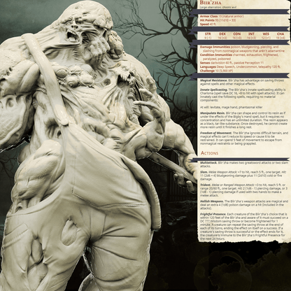 3D Printed Bestiary Vol. 4 Nafarrate - Biir'zha Aberration 32mm Ragnarok D&D