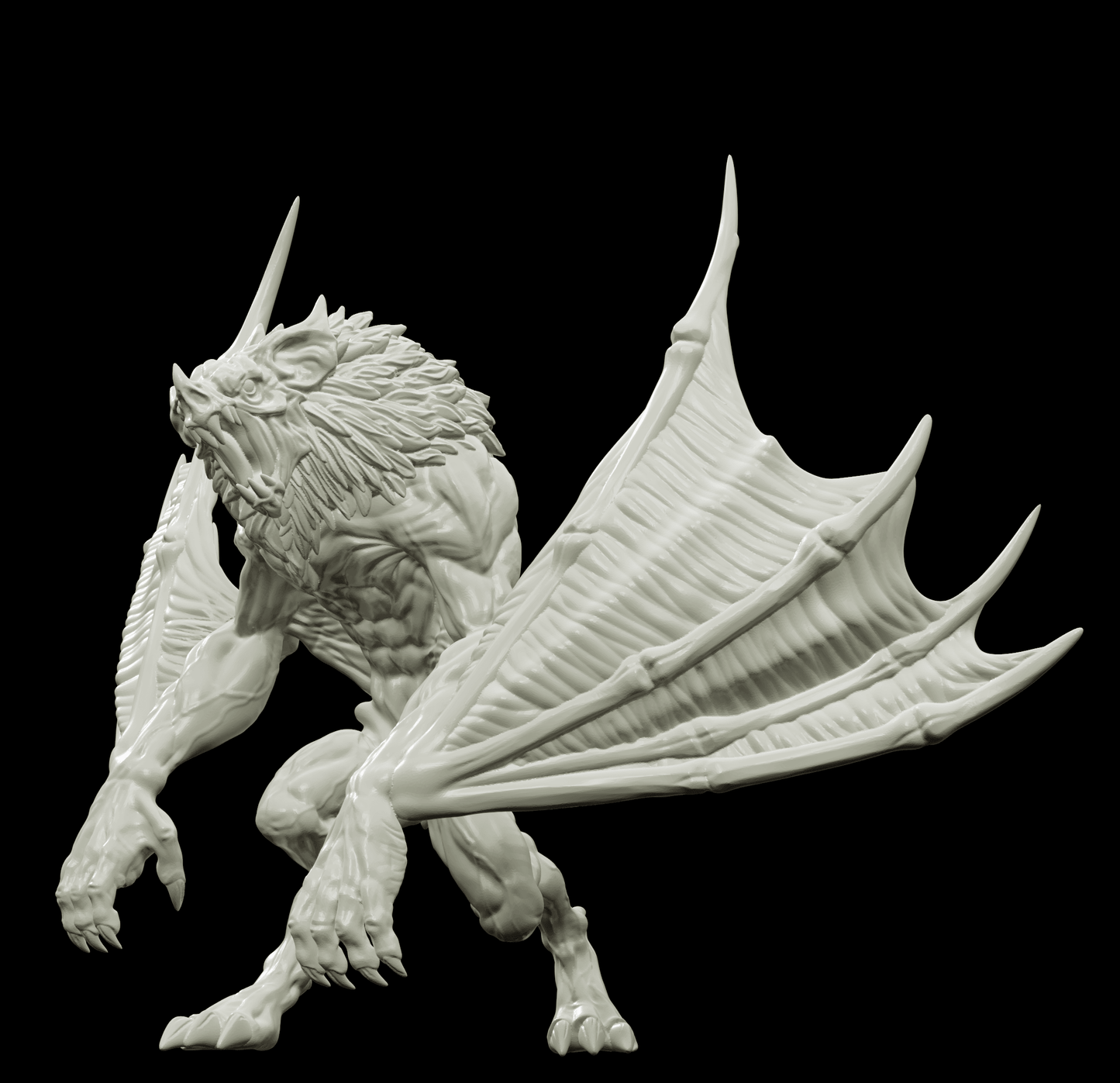 3D Printed Bestiary Vol. 4 Nafarrate - Camazotz Demon Fiend 32mm Ragnarok D&D