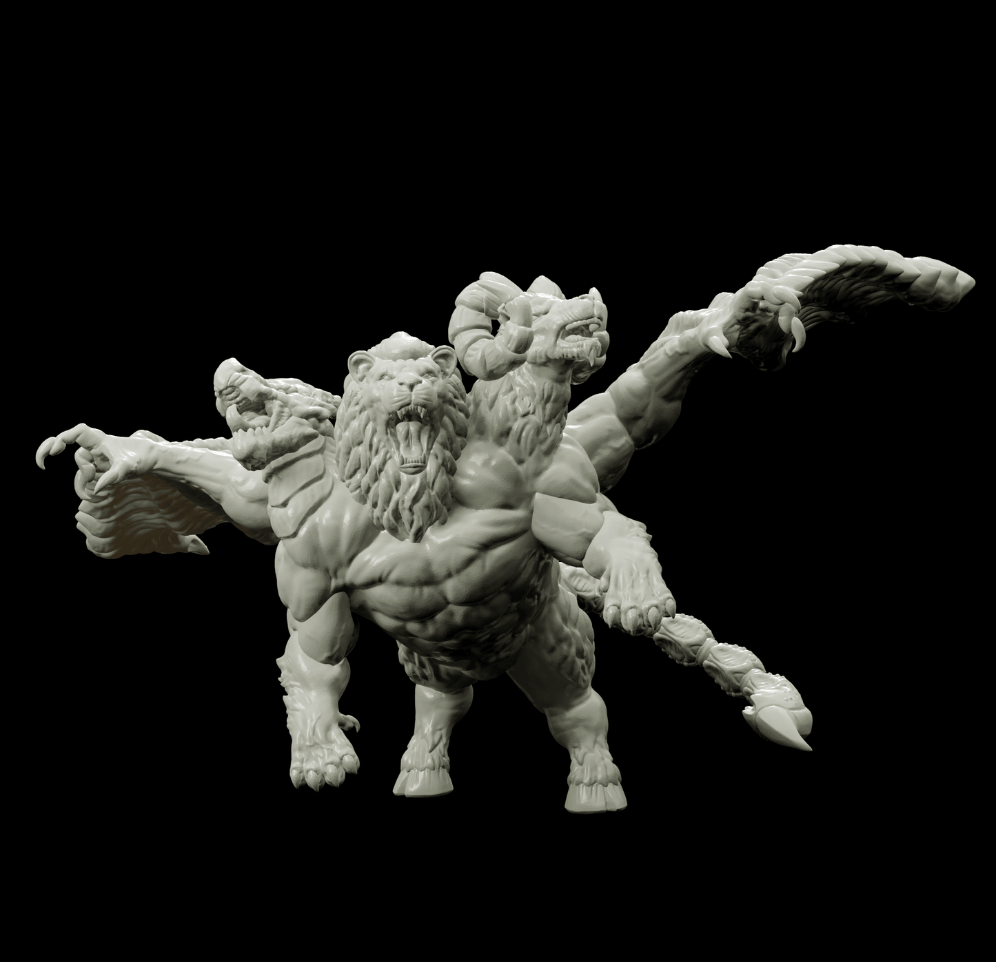 3D Printed Bestiary Vol. 4 Nafarrate - Chimera 32mm Ragnarok D&D