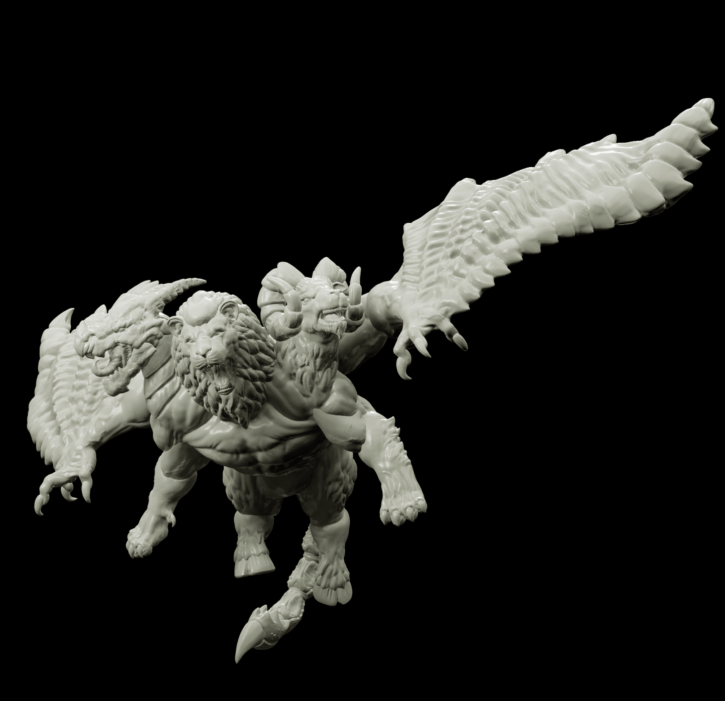 3D Printed Bestiary Vol. 4 Nafarrate - Chimera 32mm Ragnarok D&D