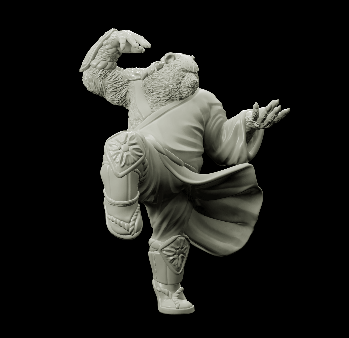 3D Printed Bestiary Vol. 4 Nafarrate - Cu Chulan Bear Monk 32mm Ragnarok D&D