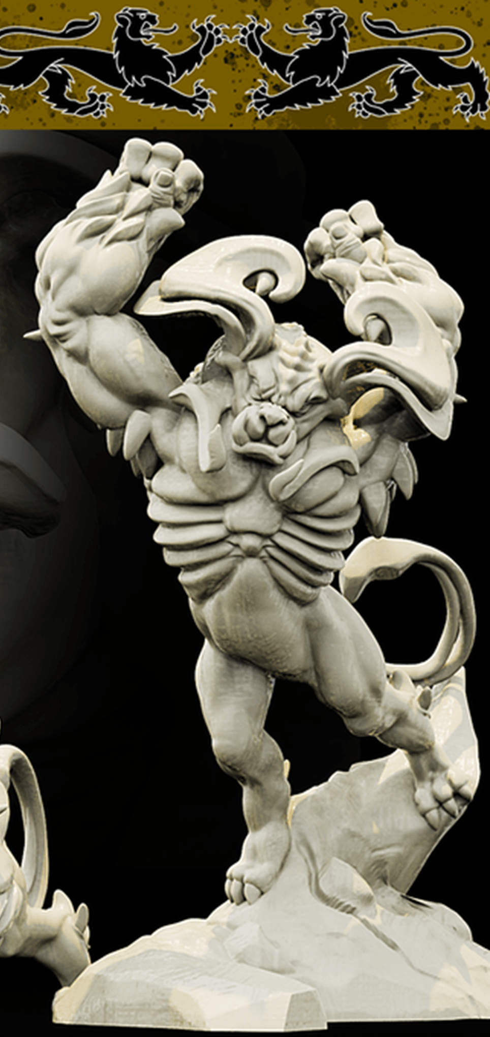 3D Printed Bestiary Vol. 4 Nafarrate - Duskpaw 32mm Ragnarok D&D
