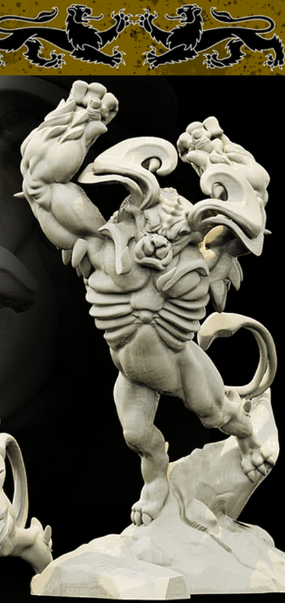 3D Printed Bestiary Vol. 4 Nafarrate - Duskpaw 32mm Ragnarok D&D