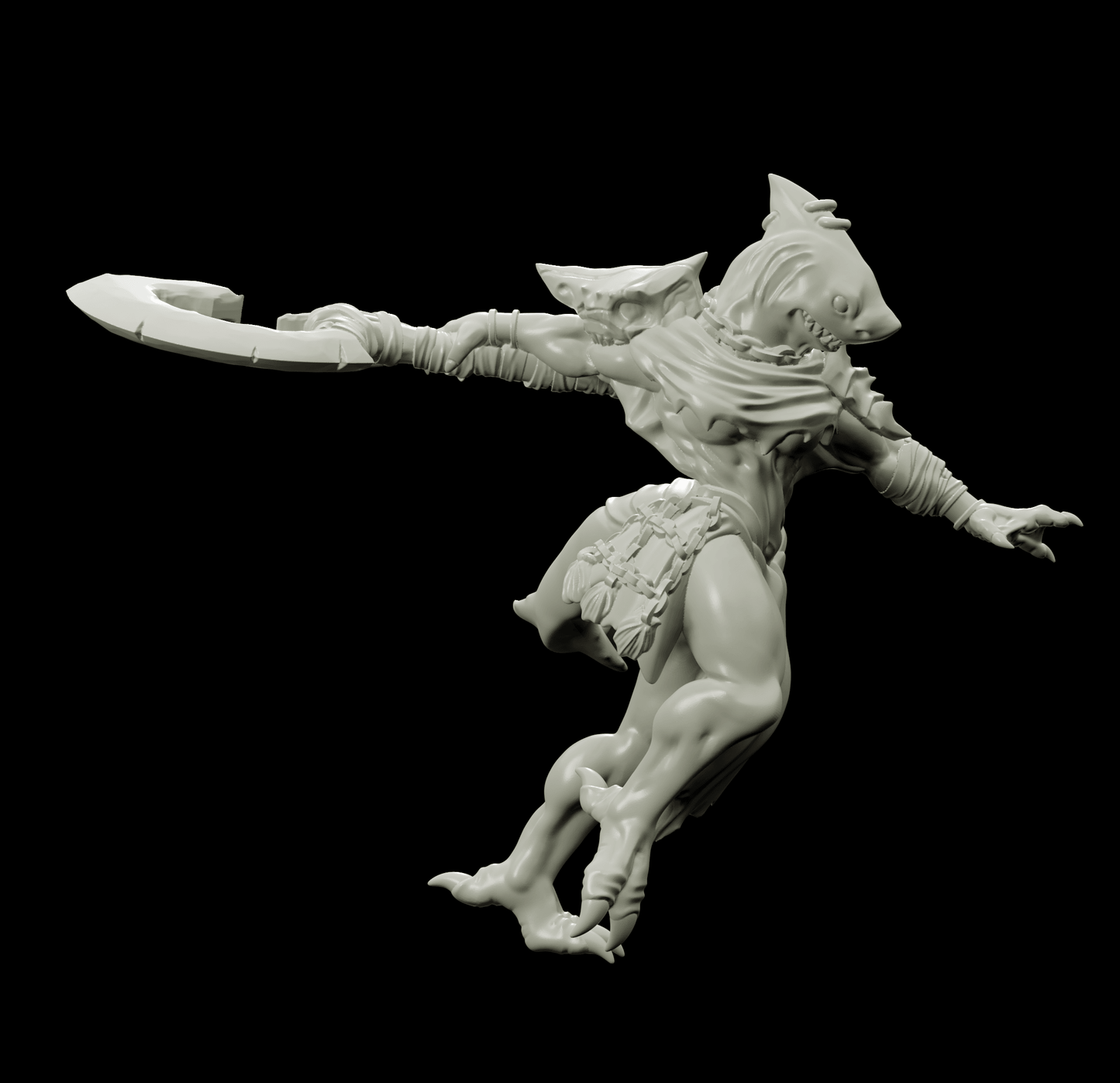 3D Printed Bestiary Vol. 4 Nafarrate - Ephyra Lady Shark 32mm Ragnarok D&D