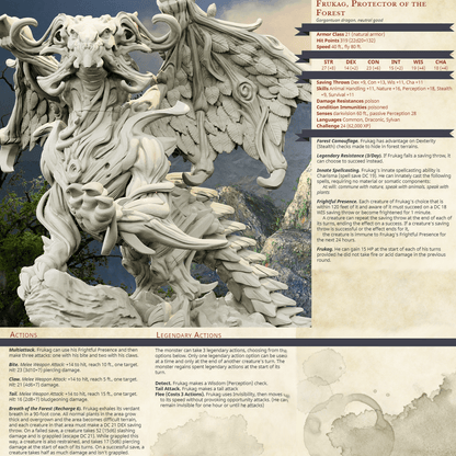 3D Printed Bestiary Vol. 4 Nafarrate - Frukag Forrest Dragon 32mm Ragnarok D&D