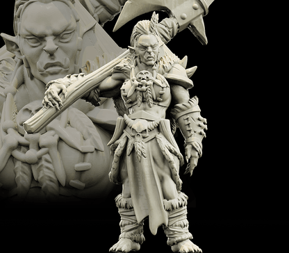 3D Printed Bestiary Vol. 4 Nafarrate - Gatha Female Orc 32mm Ragnarok D&D