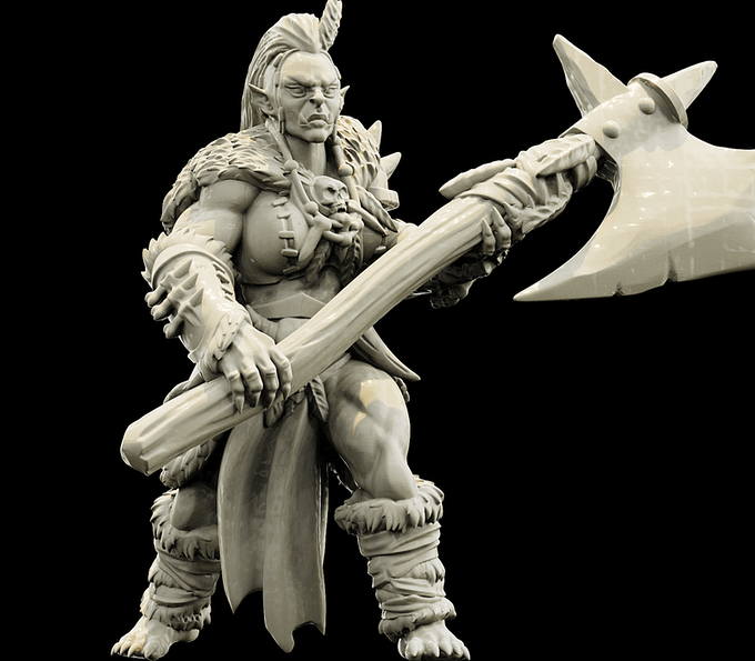 3D Printed Bestiary Vol. 4 Nafarrate - Gatha Female Orc 32mm Ragnarok D&D