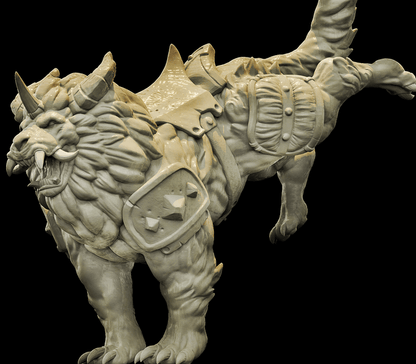 3D Printed Bestiary Vol. 4 Nafarrate - Nian Lion Mount 32mm Ragnarok D&D