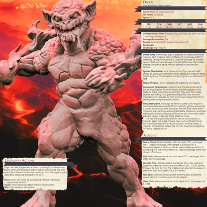 3D Printed Bestiary Vol. 4 Nafarrate - Onyx Elemental 32mm Ragnarok D&D