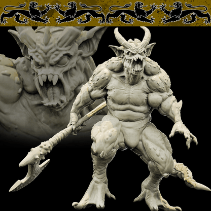 3D Printed Bestiary Vol. 4 Nafarrate - Quas'kuma Demon Fiend 32mm Ragnarok D&D