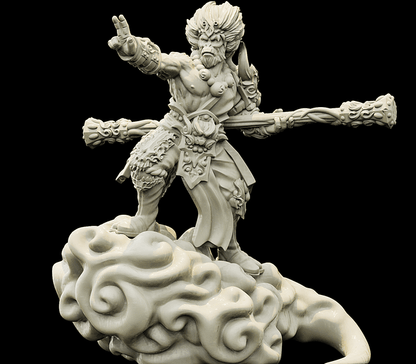 3D Printed Bestiary Vol. 4 Nafarrate - Sun Wukong Ape Warrior 32mm Ragnarok D&D