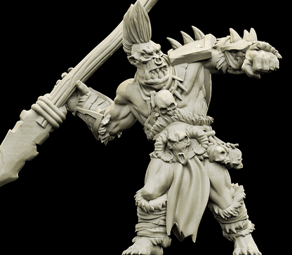 3D Printed Bestiary Vol. 4 Nafarrate - Tog Male Orc Warrior 32mm Ragnarok D&D