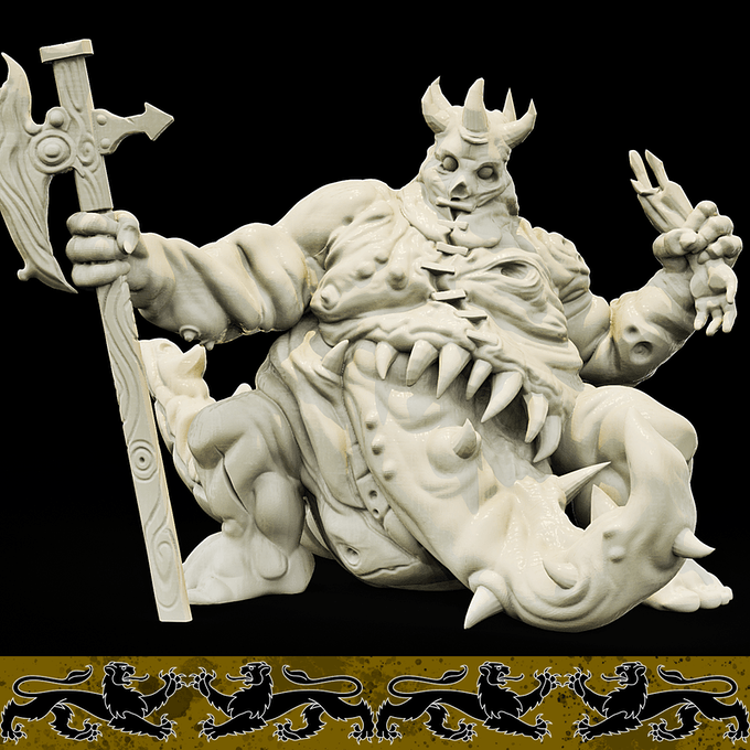 3D Printed Bestiary Vol. 4 Nafarrate - Undead Froghemoth 32mm Ragnarok D&D