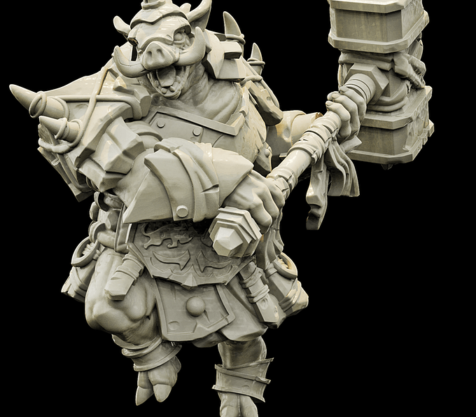 3D Printed Bestiary Vol. 4 Nafarrate - Wereboar 32mm Ragnarok D&D