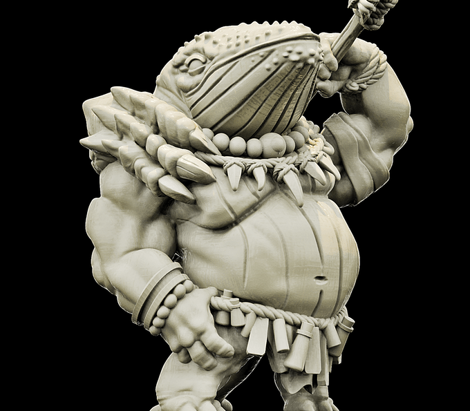 3D Printed Bestiary Vol. 4 Nafarrate - Xjemi Whale Warrior 32mm Ragnarok D&D