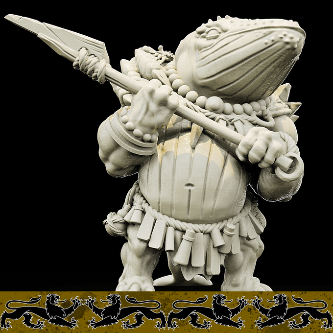 3D Printed Bestiary Vol. 4 Nafarrate - Xjemi Whale Warrior 32mm Ragnarok D&D