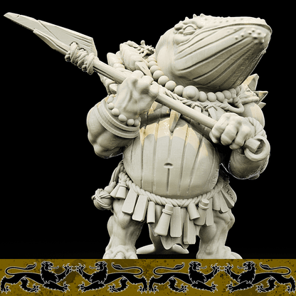 3D Printed Bestiary Vol. 4 Nafarrate - Xjemi Whale Warrior 32mm Ragnarok D&D