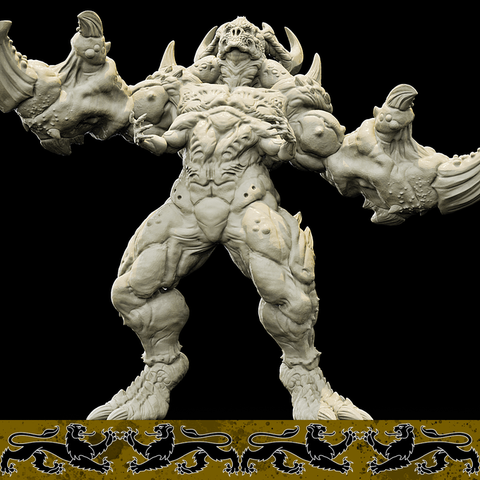 3D Printed Bestiary Vol. 4 Nafarrate - Zisglabrezu Demon Fiend 32mm Ragnarok D&D