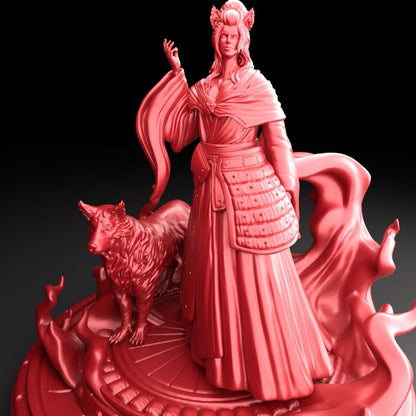 3D Printed Bestiary Vol. 5 Nafarrate Inari - 32mm Ragnarok D&D