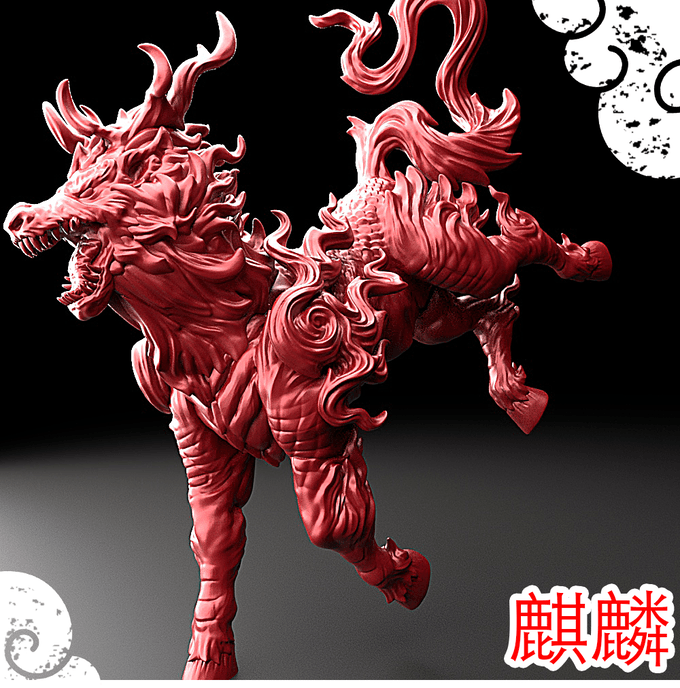 3D Printed Bestiary Vol. 5 Nafarrate - Kirin 32mm Ragnarok D&D