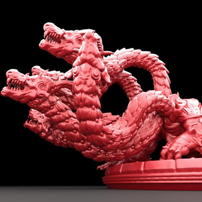 3D Printed Bestiary Vol. 5 Nafarrate - Orochi Dragon 32mm Ragnarok D&D