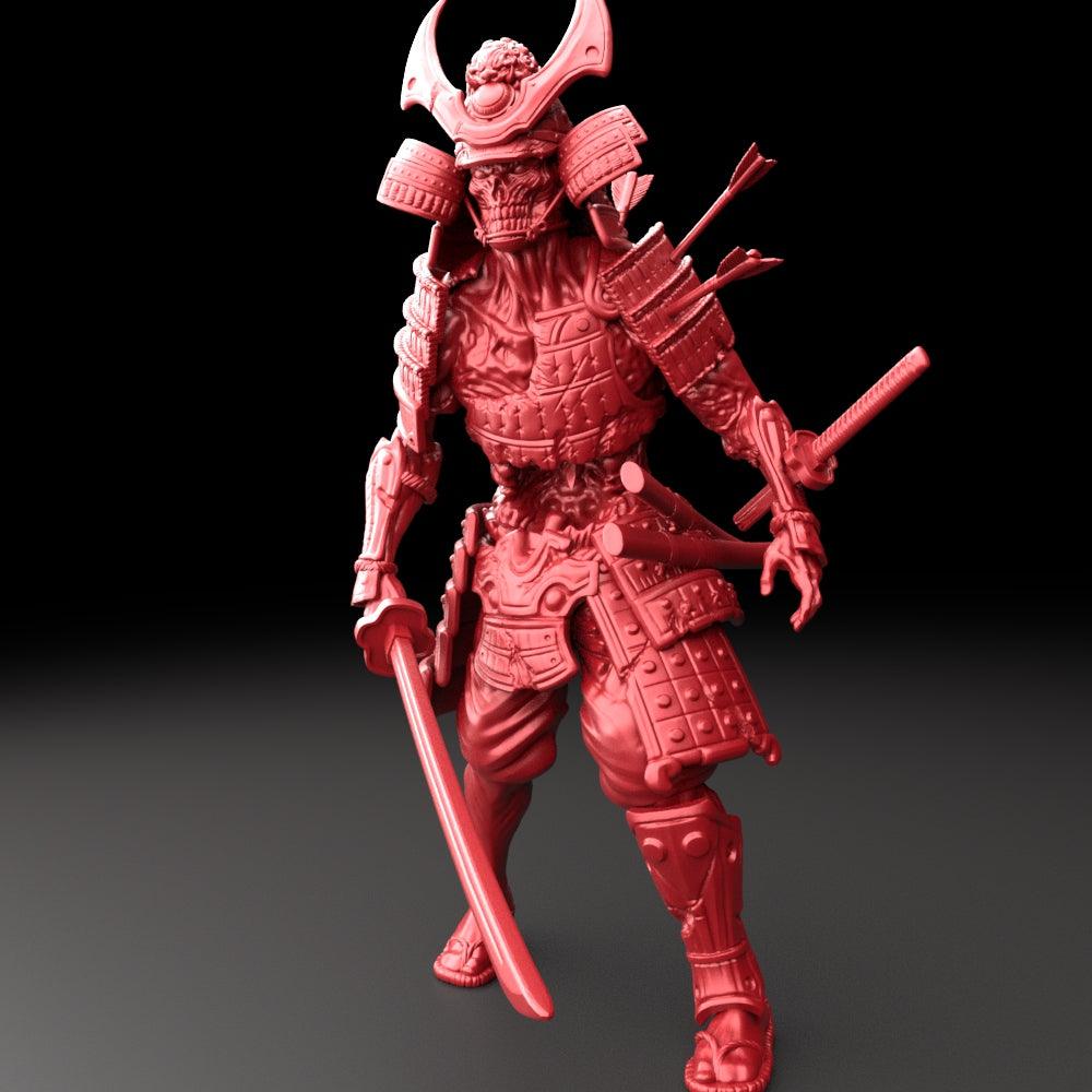 3D Printed Bestiary Vol. 5 Nafarrate - Zombie Samurai 32mm Ragnarok D&D