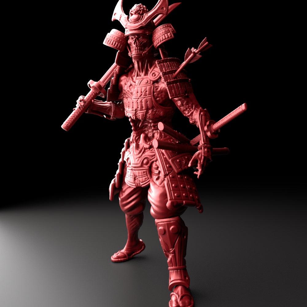 3D Printed Bestiary Vol. 5 Nafarrate - Zombie Samurai 32mm Ragnarok D&D