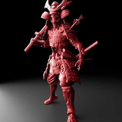 3D Printed Bestiary Vol. 5 Nafarrate - Zombie Samurai 32mm Ragnarok D&D