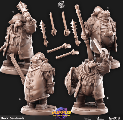 3D Printed Cast n Play 622 Deck Sentinels Huppus, Space Mercenaries Set 28mm 32mm D&D