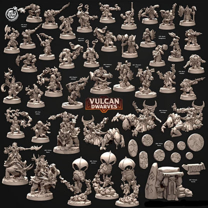 3D Printed Cast n Play 676 Blaze Arbalist Vulcan Dwarves Set 28mm 32mm D&D