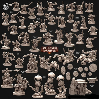 3D Printed Cast n Play 681 Thoromir Lume Vulcan Dwarves Set 28mm 32mm D&D