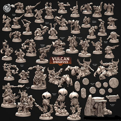3D Printed Cast n Play 683 Vulcan Eques Vulcan Dwarves Set 28mm 32mm D&D