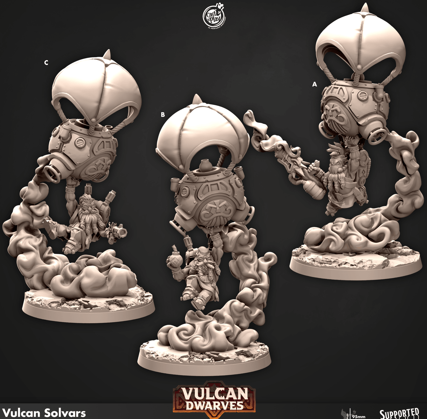 3D Printed Cast n Play 685 Vulcan Solvars Vulcan Dwarves Set 28mm 32mm D&D