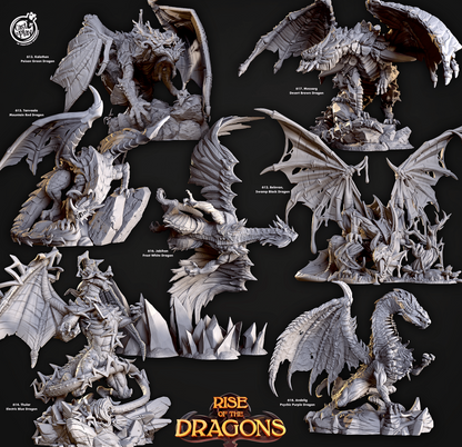 3D Printed Cast n Play Andelig Psychic Purple Dragon Rise of the Dragons 28 32mm D&D